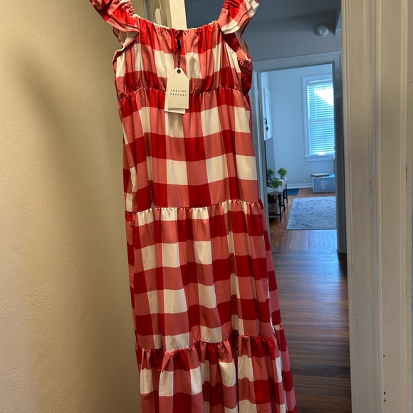 Red and White Gingham Maxi Dress - Picture 4 of 6